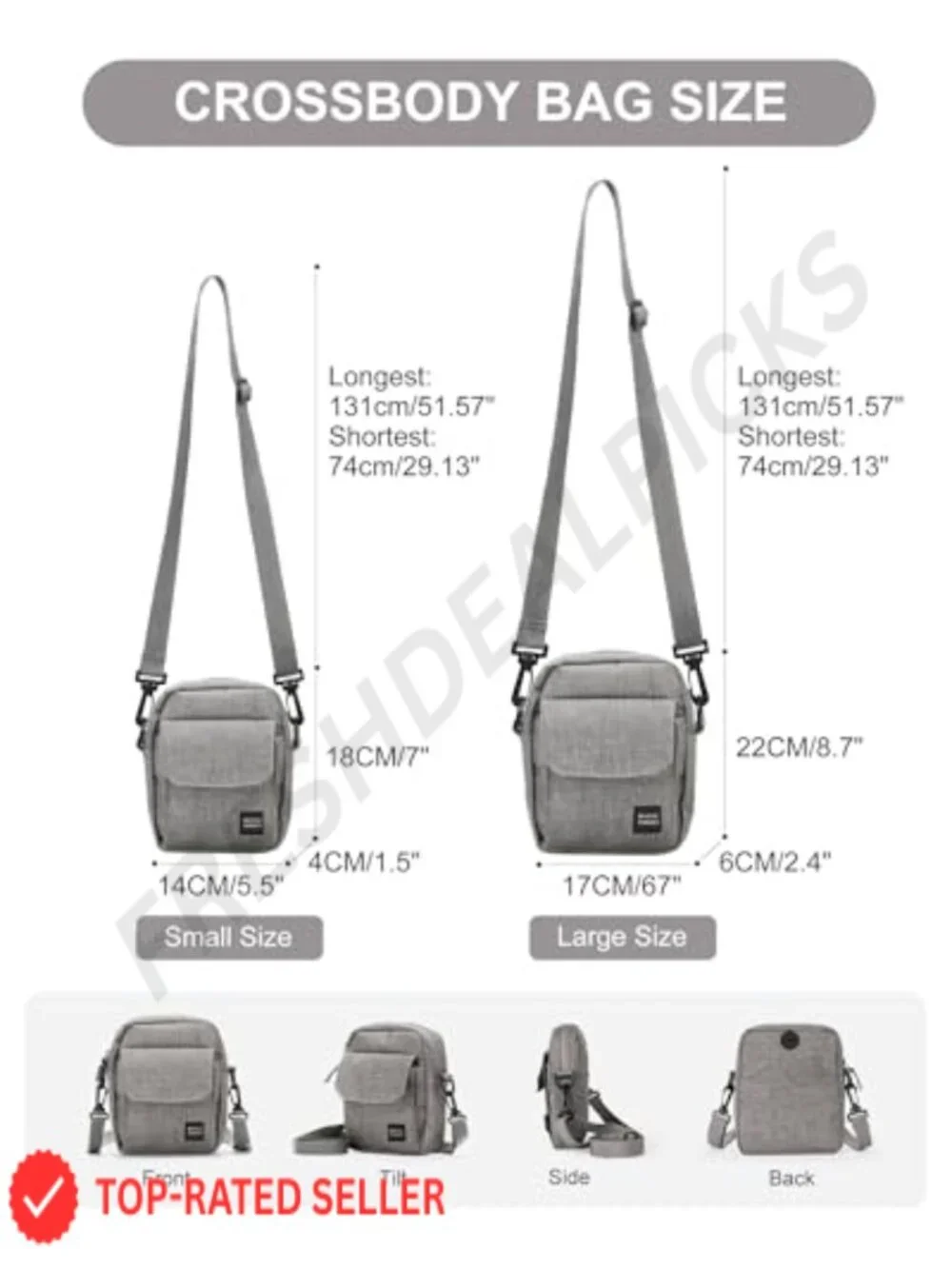Nylon Crossbody Sling Bag Travel Passport Wallet Adjustable Strap